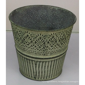 Vintage old flower bucket